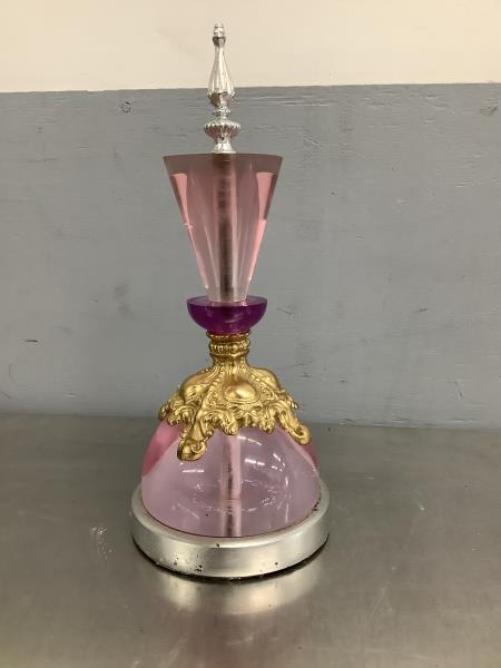 Vintage Pink Crystal Trophy with Gold Accents Retail $150.00