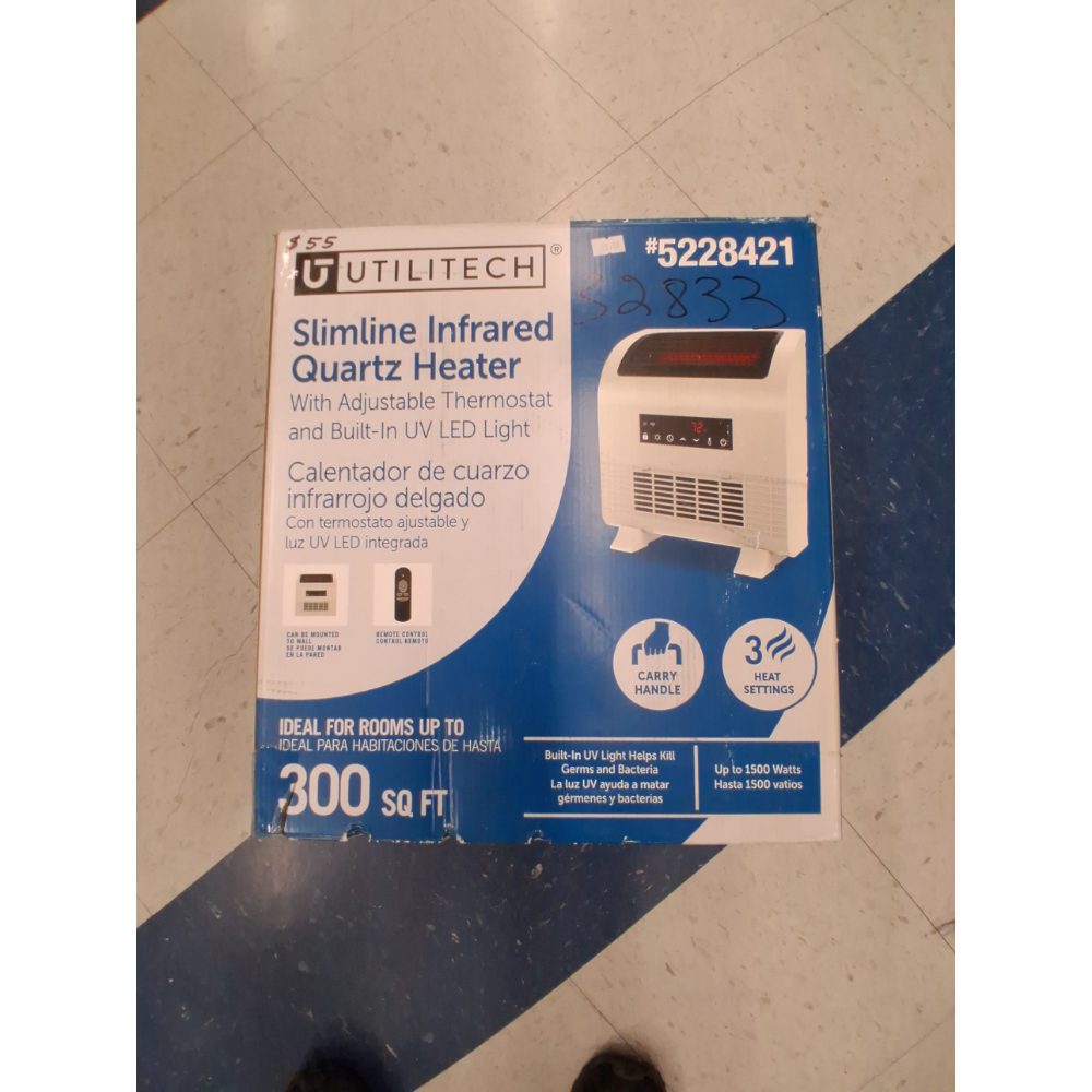 Utilitech Infrared Quartz Heater New Open Box #496-9025 Remote Manual Included