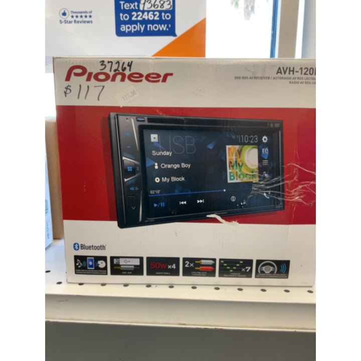 Pioneer AVH-120BT 6.2 Inch Double Din DVD/MP3/CD Player with Touchscreen Bluetooth.