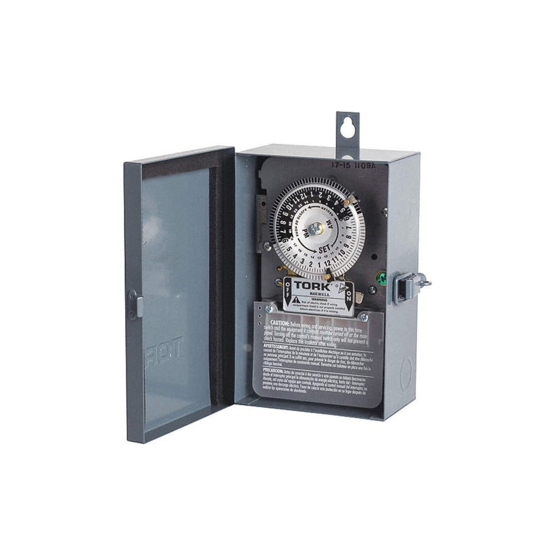 NSi Industries TORK 1109A-O Indoor/Outdoor 40-Amp Multi-Volt Mechanical Lighting and Appliance Timer - 24-Hour Programming- 120/208-277-Volt , Grey