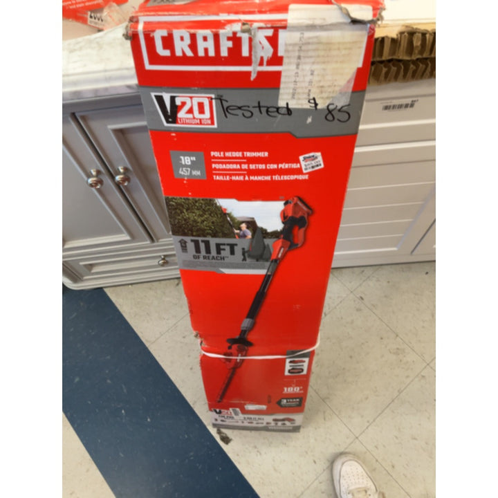 CRAFTSMAN V20 Cordless Pole Hedge Trimmer, 18-Inch, Extended Reach, Battery and Charger Included (CMCPHT818D1)