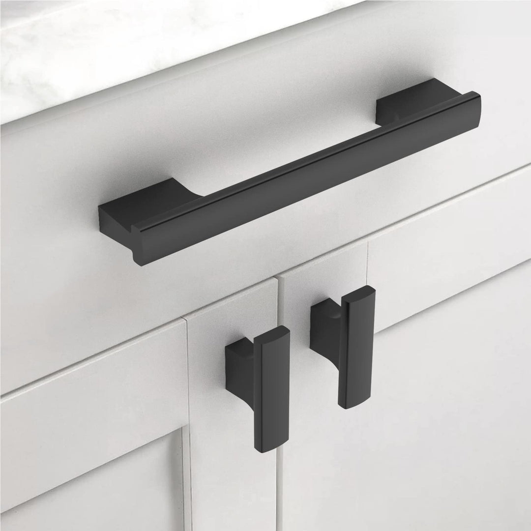 Asidrama 10 Pack 5 Inch(128mm) Matte Black Kitchen Cabinet Handles, Cabinet Pulls Kitchen Cabinet Hardware for Cupboard Drawer Pulls