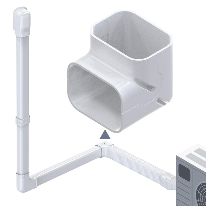 Ductless minsplit 3" decorative Inside/Outide Corner PVC AC Line Set Cover Kit Accessories for Ductless Mini Split Air Conditioners Central AC and Heat Pump Systems