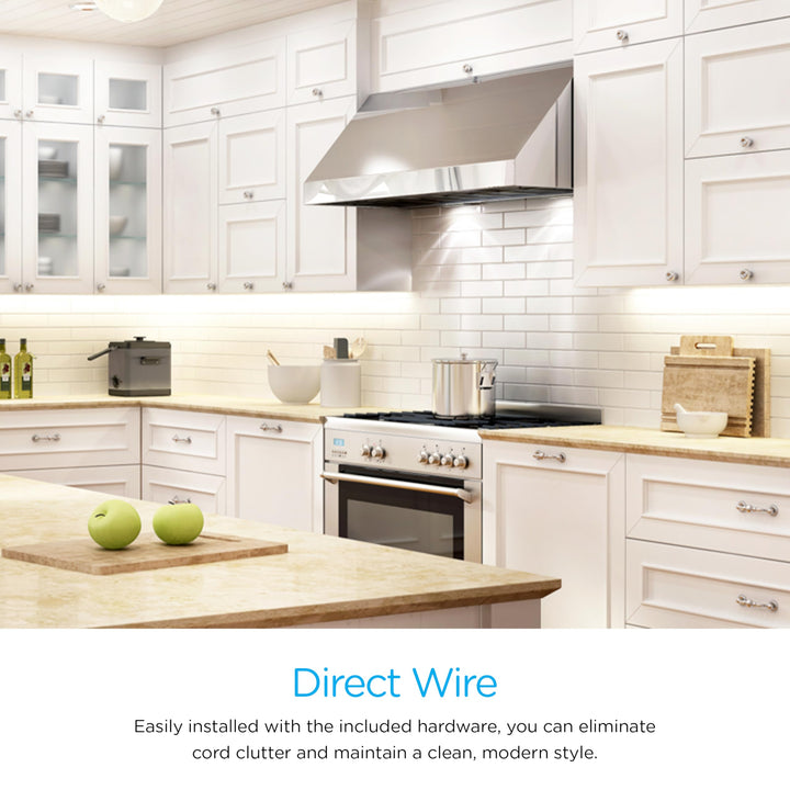 Enbrighten 36 Inch LED Under Cabinet Light Fixture, Direct Wire, In-Wall Dimmer Compatible, 1366 Lumens, 3000K Soft White, Steel Housing, White Finish, 38981-T1