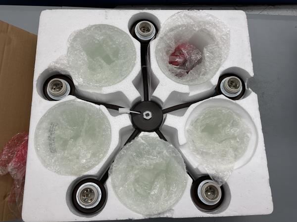 CLEARANCE- Portfolio Roseall 5-Light Oil-Rubbed Bronze Traditional Etched Glass Shaded Chandelier Retail $25.00
