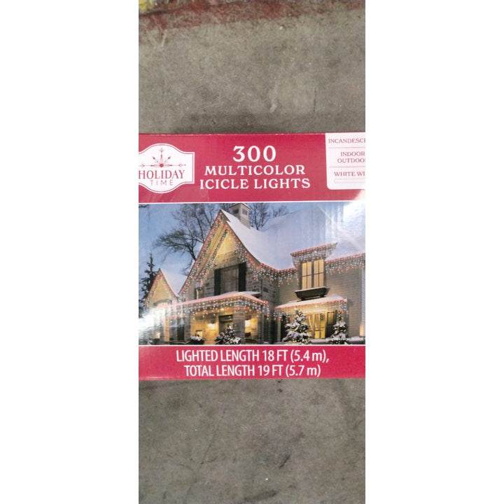 Holiday Time 300 Multicolor Icicle Lights, Incandescent, Indoor/Outdoor Retail $20.00
