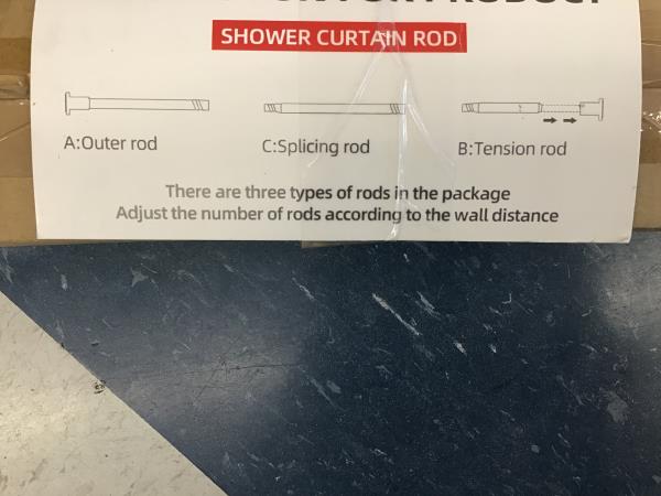 Shower Curtain Rod - Adjustable, Splicing Rod Retail $25.00