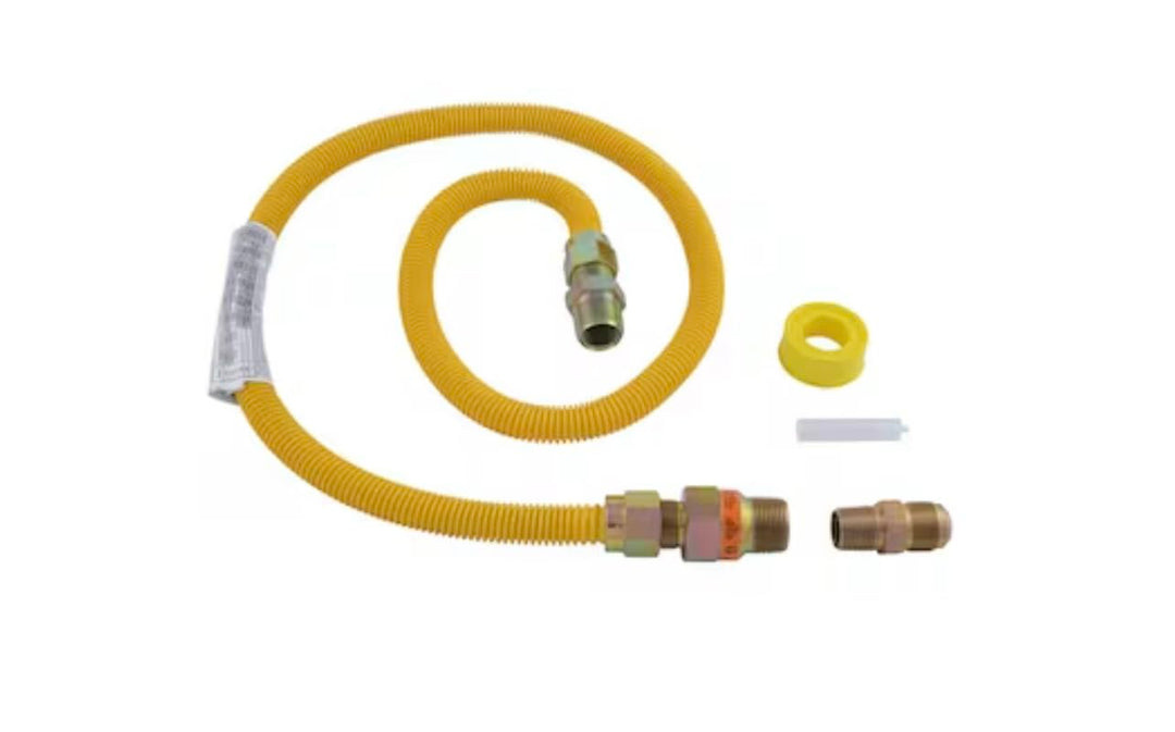 Eastman 48-in 3/4-in Mip Inlet x 3/4-in Mip Outlet Stainless Steel Gas Appliance Installation Kit