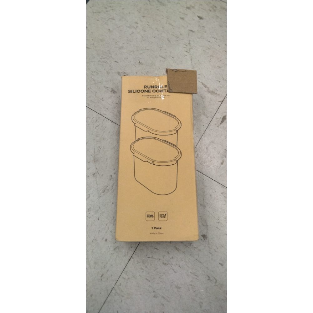 RUNROLE Versatile Reusable Silicone Containers Food Storage Bags 2 Pack Quart Size Large Opening Food Travel Bag Snack Sandwich Portable Lunch Bag Bowls -Upright Seal, Easy Cleaning (33 OZ/PC, White)