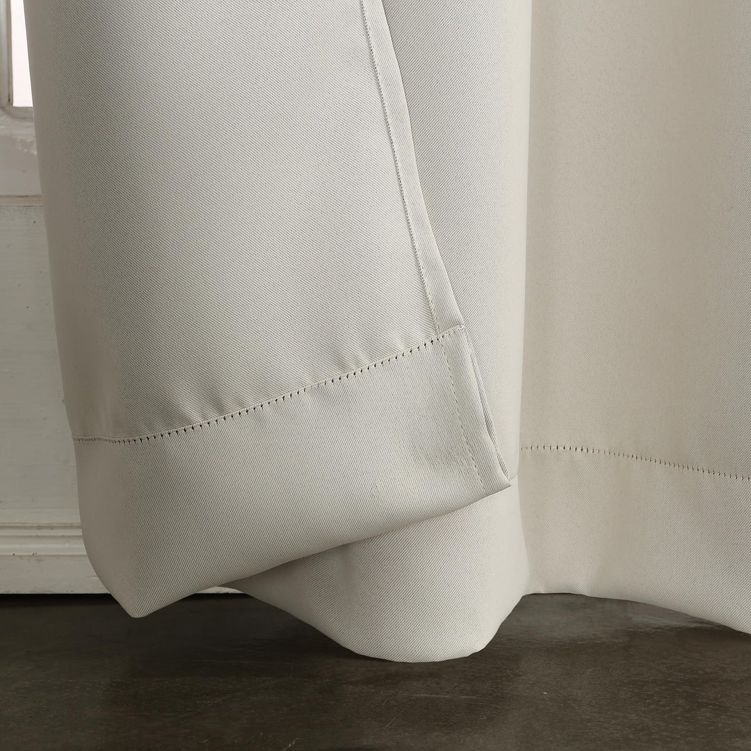Sun Zero Soho Blackout Energy Efficient Grommet Curtain Single Panel, 54" x 63", Pearl Off-white