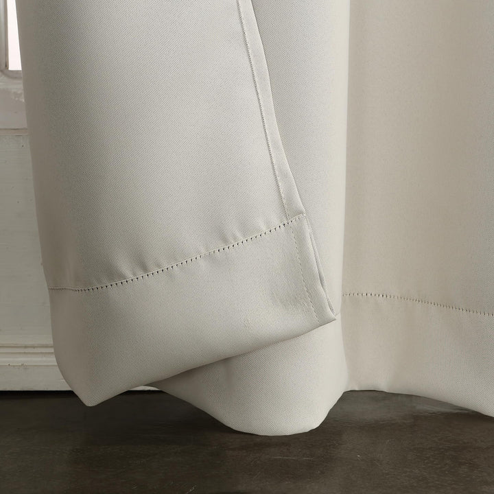 Sun Zero Soho Blackout Energy Efficient Grommet Curtain Single Panel, 54" x 63", Pearl Off-white
