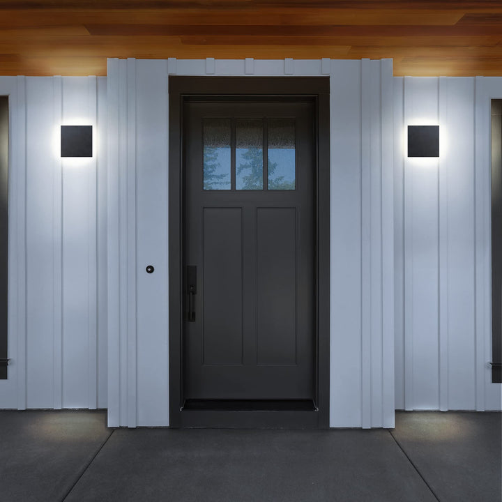 HOMEGLOW Edge LED Wall Light, Outdoor or Indoor Use. Black Modern Wall Sconce. Waterproof IP65. Warm White 3000k. AC 12W Hardwired. Durable Aluminum. Retail $52.00