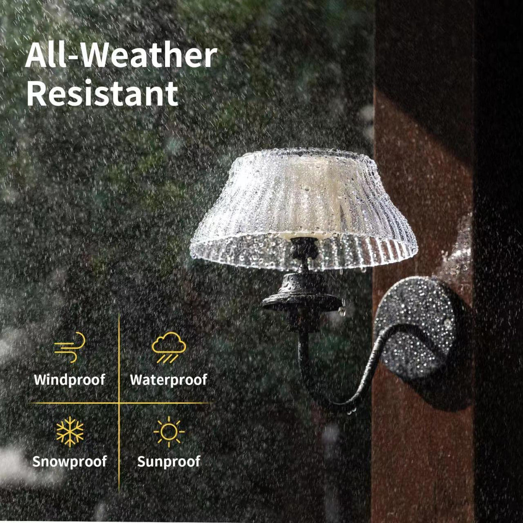 Nora Gift 2 Pack Solar Wall Lights Outdoor Waterproof,Solar Fence Lights,Solar Porch Wall Lights,LED Patio Table Lights,Auto on/Off Solar Light,Ideal for Garden,Porch, Backyard,Post - 2 Pack