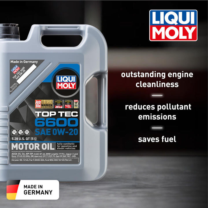 Liqui Moly Top Tec 6600 SAE 0W-20 | Fully synthetic engine oil | 5 Liter | SKU: 22046