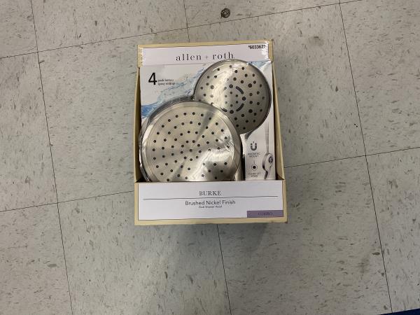 Allen + Roth BURKE Brushed Nickel Finish Dual Shower Head - 4 Spray Settings Retail $100.00