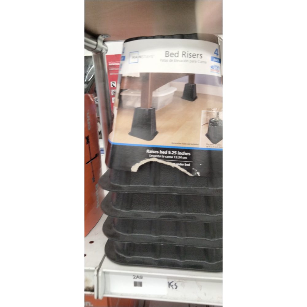 Mainstays Rich Black Bed Risers to Raise Your Bed to Create Storage Space  4 Count