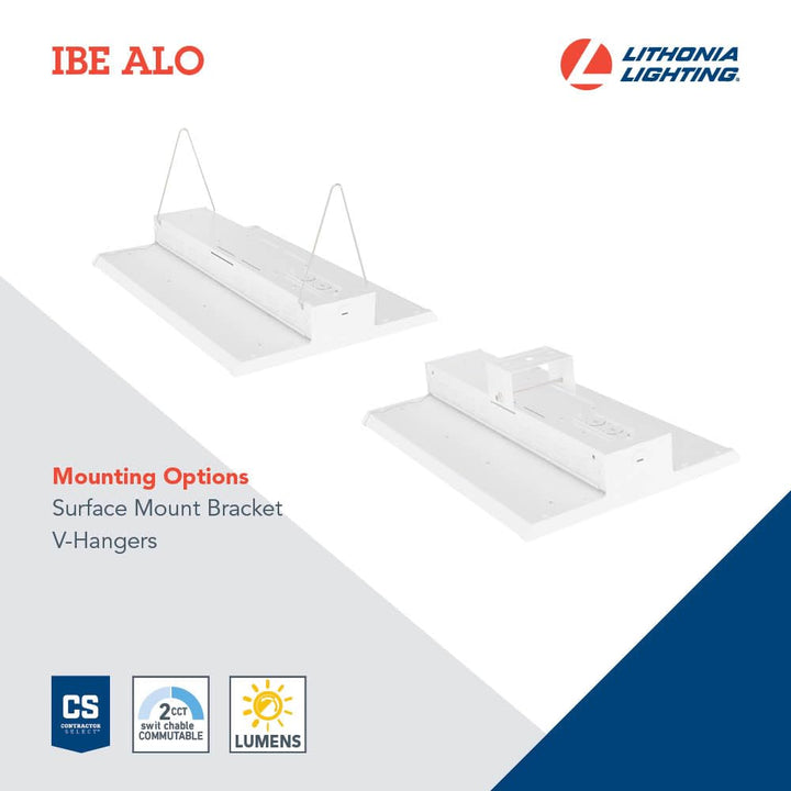 Lithonia Lighting I-Beam LED High Bay Light, Ceiling Lighting Fixture, Adjustable 12000/16000 Lumens, Selectable 4000K/5000K, LED Work Light, MVOLT 120-277V (IBE ALO21 MVOLT SWW9 80CRI DWH)