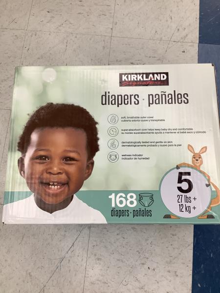 Kirkland Diapers Size 5 168 Count 27 Lbs+ Disposable Baby Wetness Indicator Retail $69.99
