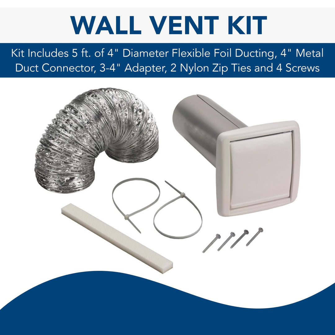 Broan-NuTone WVK2A Flexible Wall Ducting Kit for Ventilation Fans, Exhaust Fan 9-Piece Duct Kit, 4-Inch