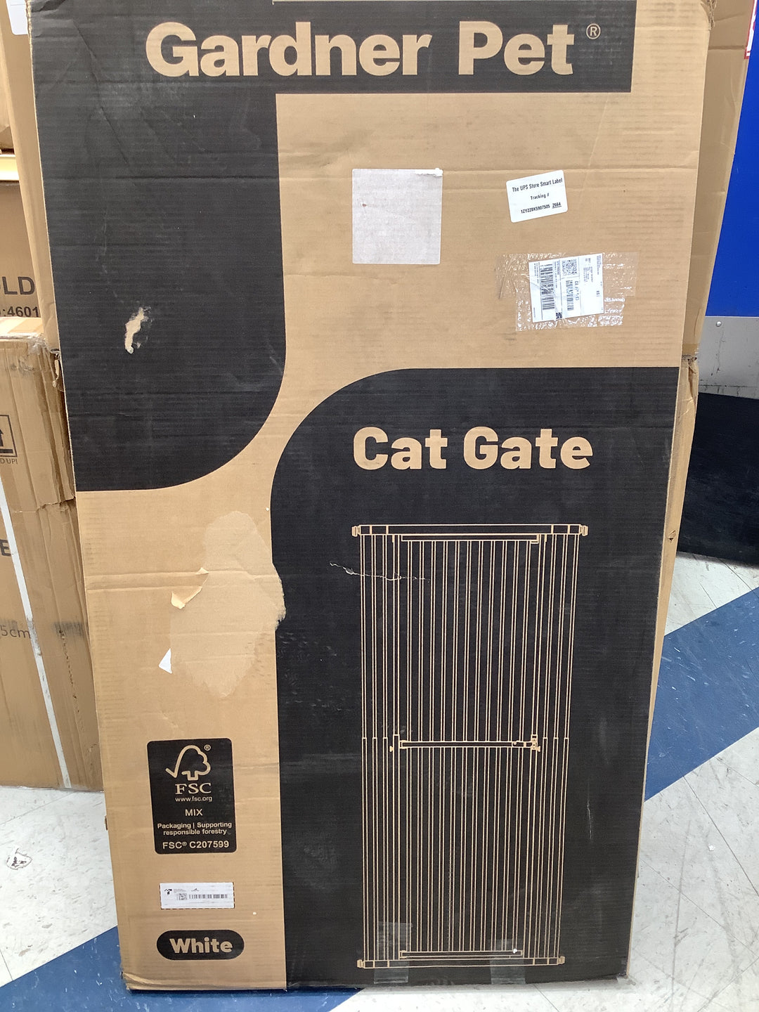 Gardner Pet Extra Tall No-Drill Cat Gate in white