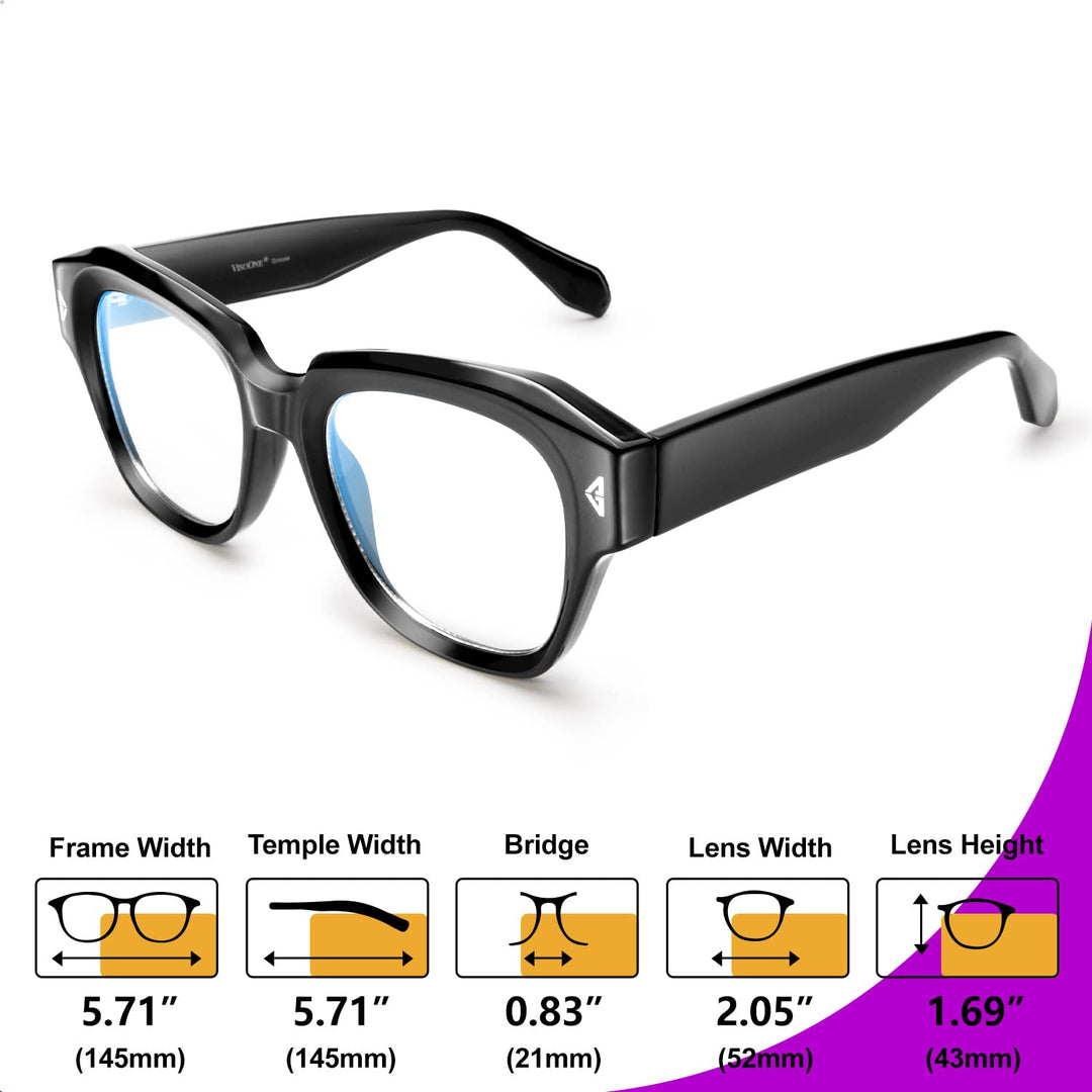 VISOONE Light Weight Square Blue Light Blocking Glasses with Anti Computer Glare for Gaming Women and Men GROUSE