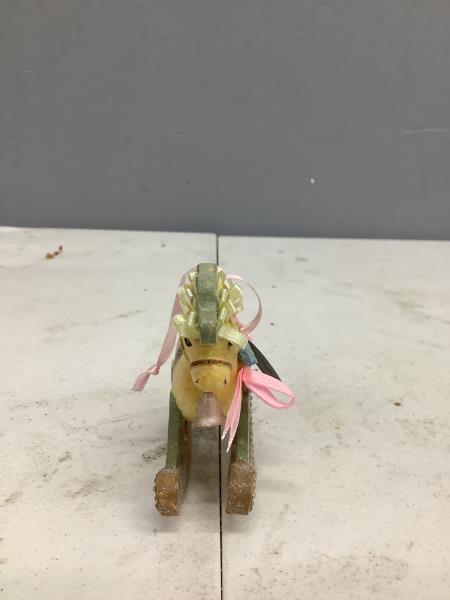 Kathryn's Collection Rocking Horse Ornament - Yellow, Pink, Green Retail $9.99