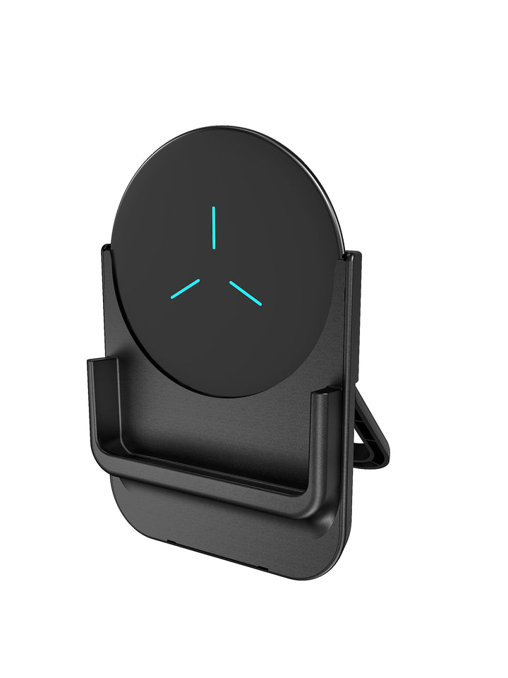 Wireless Charging Pad,Qi-Certified 15W Max Fast Wireless Charger (No AC Adapter) (Black+Holder)