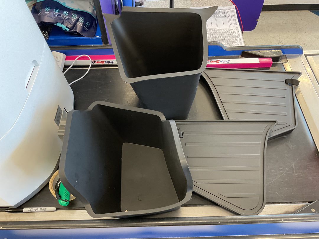 Rear trunk storage bins for Tesla or juniper