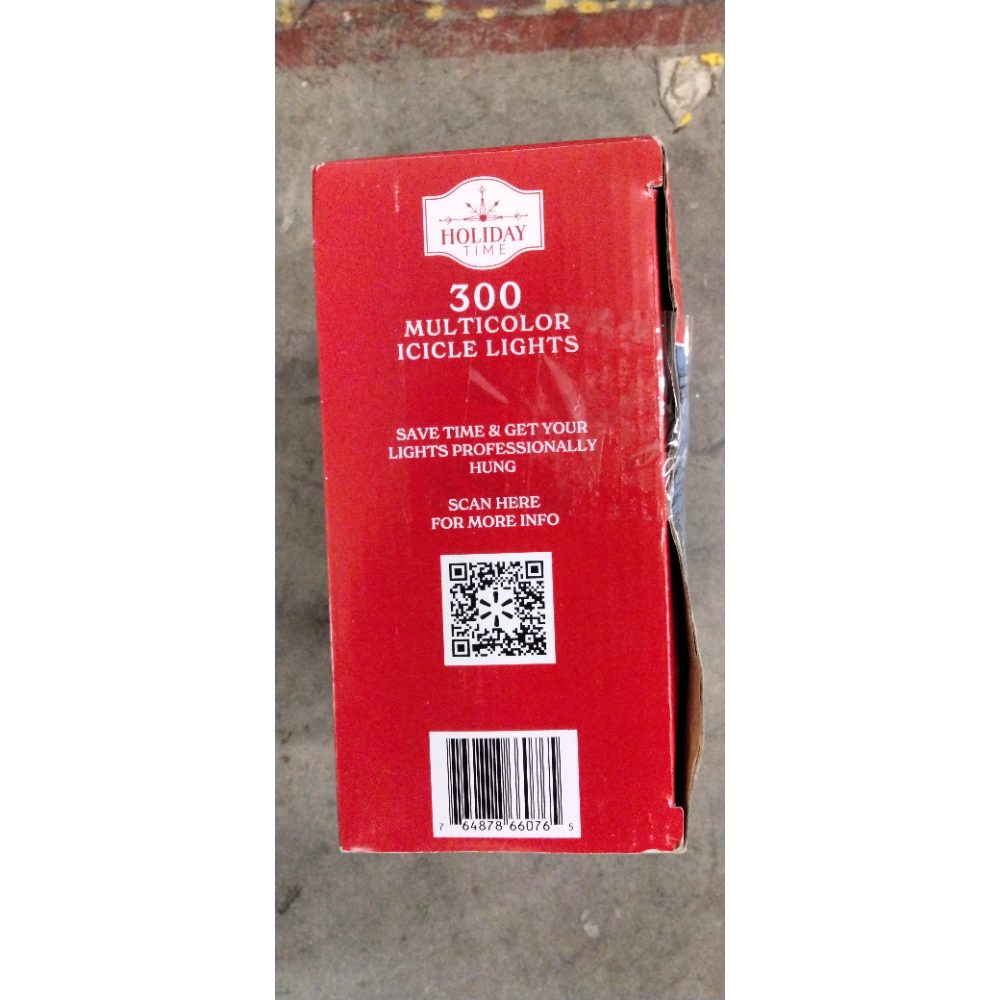 Holiday Time 300 Multicolor Icicle Lights, Incandescent, Indoor/Outdoor Retail $20.00
