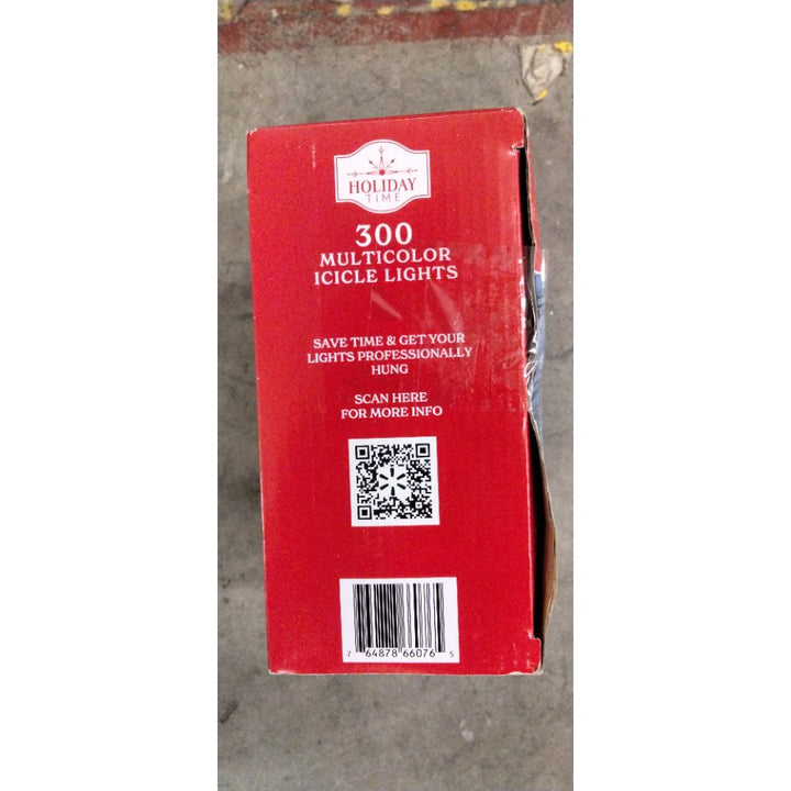 Holiday Time 300 Multicolor Icicle Lights, Incandescent, Indoor/Outdoor Retail $20.00