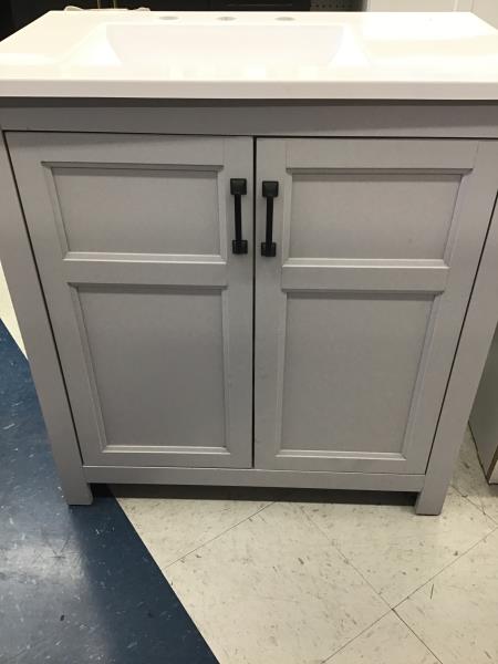 American Woodmark B931L-3X Cabinet - Solid White, Bathroom Vanity Retail $350.00
