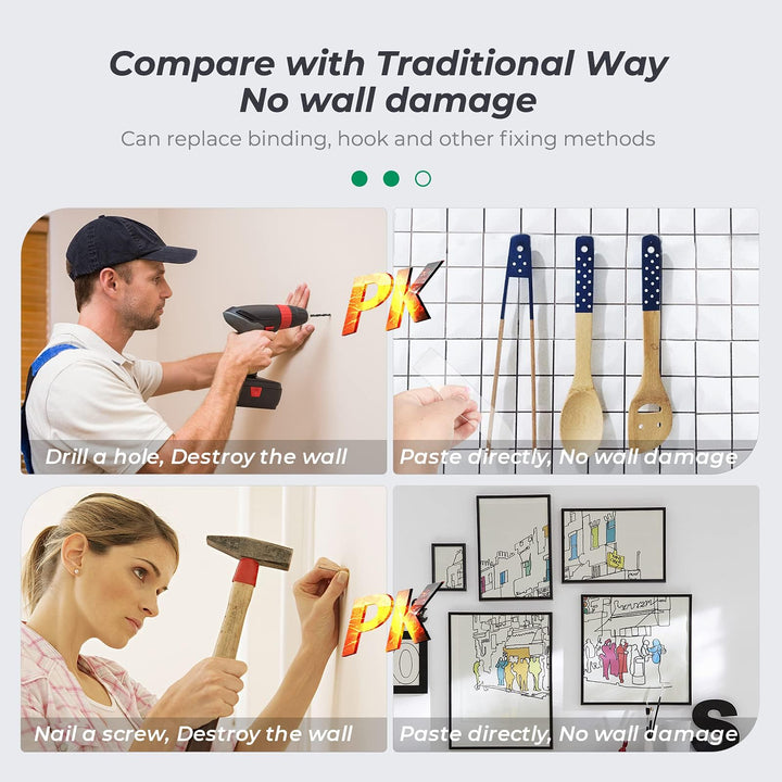 QEZEZA Nano Double Sided Tape (10' x 0.59'' x 0.08''), Multipurpose Removable Adhesive Tape for Home & Office, Use for Paste Posters, Photo Frames, Wall Stickers, Hooks and Gadgets