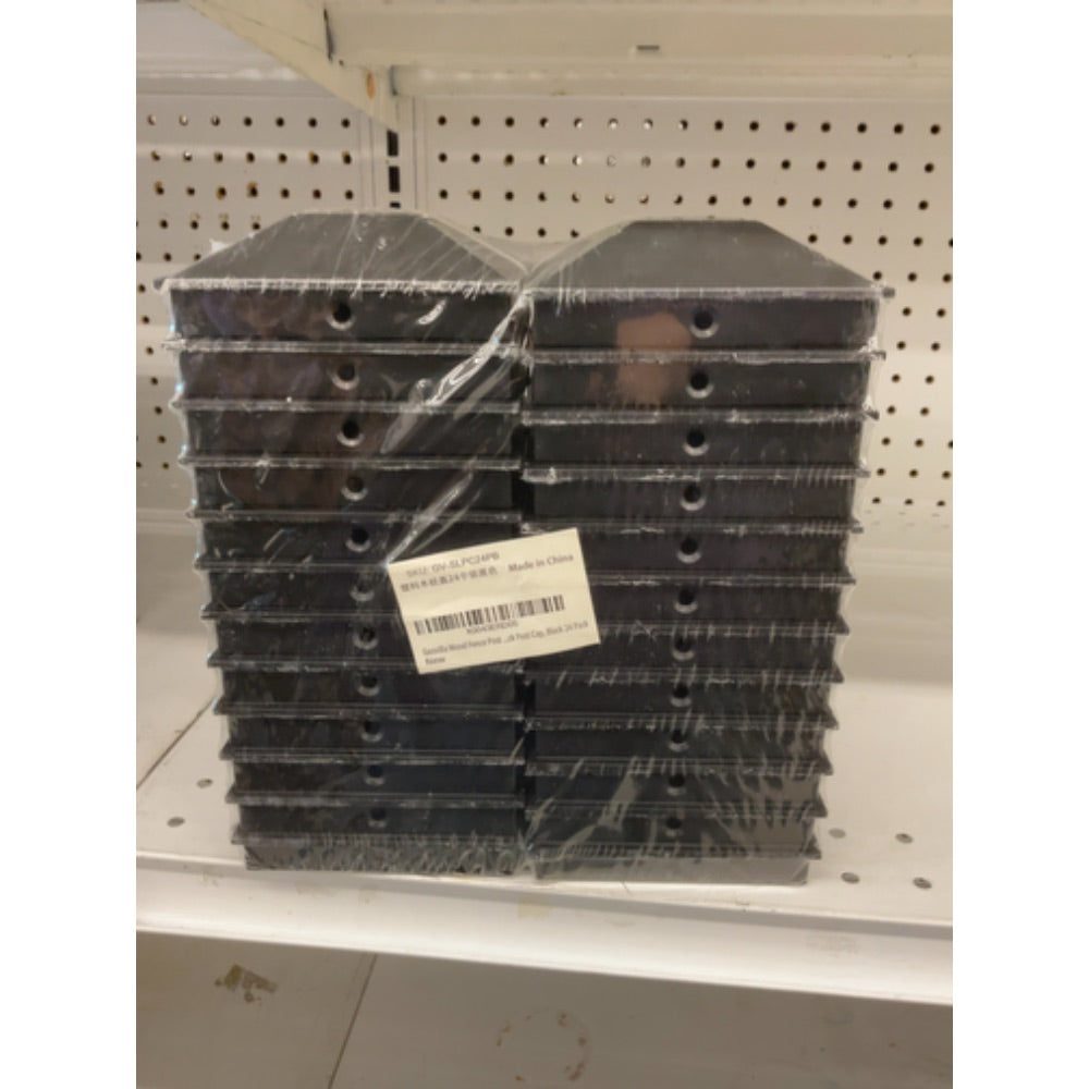 Goovilla 4x4 Post Caps Black(Actual 3.5" x 3.5"), 24 Pack Fence Post Caps with 48 Screws and Easy Installation, Sturdy Waterproof Plastic Deck Post Caps with Frosted Finishing Touch, Protect Wood Post