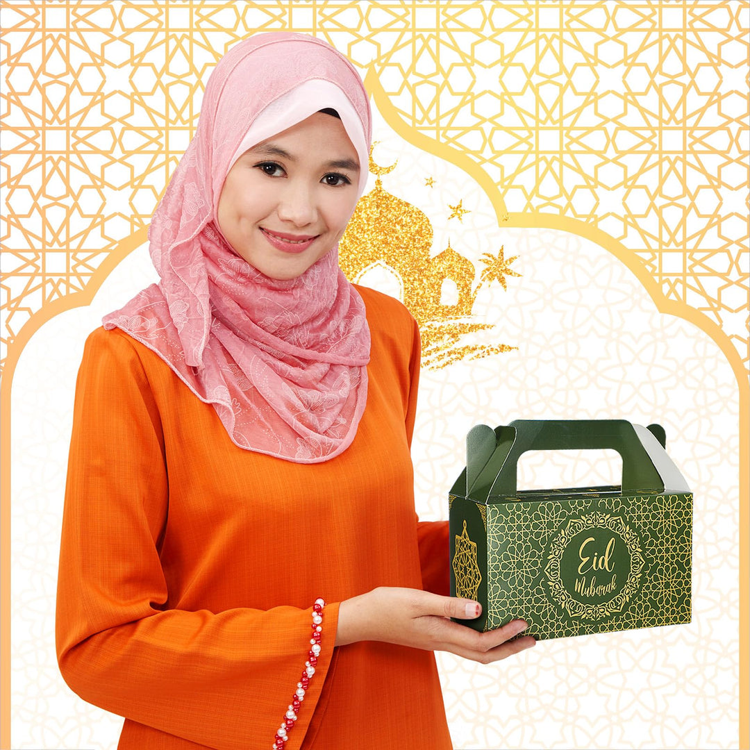 TaoBary 24 Pack ramadan Eid gift bags Muslin Mubarak ramadan Favor boxes Foldable Eid Mubarak Candy Goodie Paper present Boxes(Multi Colors)