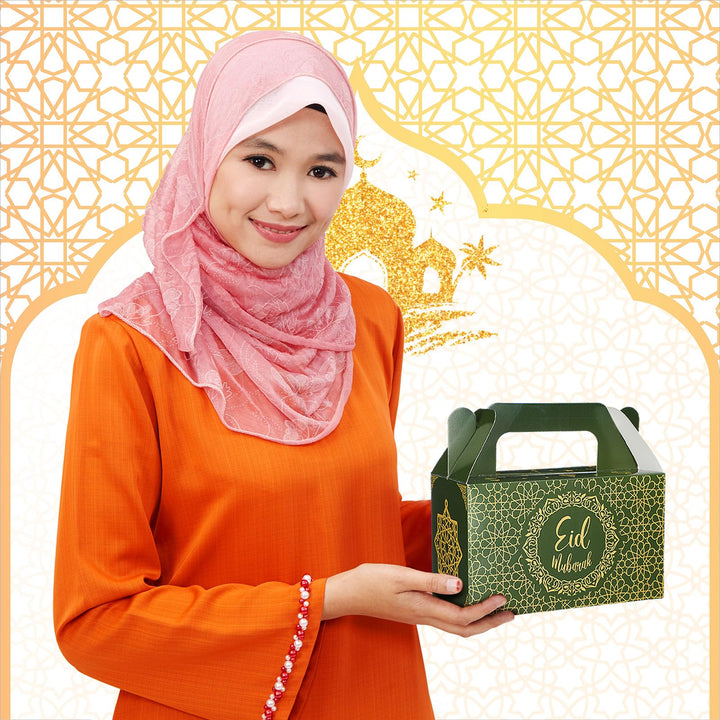 TaoBary 24 Pack ramadan Eid gift bags Muslin Mubarak ramadan Favor boxes Foldable Eid Mubarak Candy Goodie Paper present Boxes(Multi Colors)