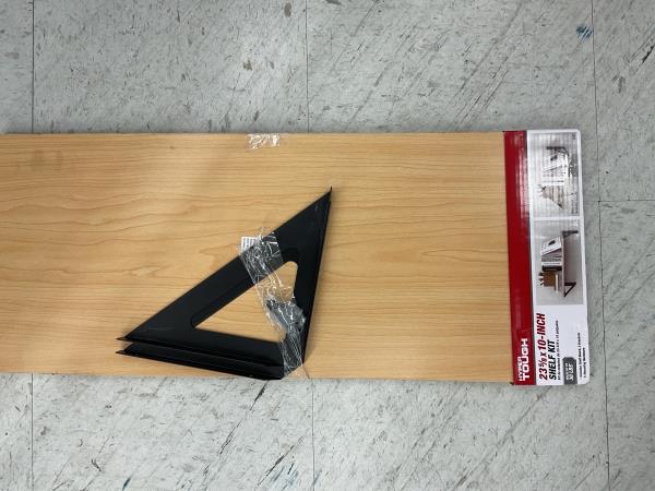 Hyper Tough 10 in. X 23 5/8 in Natural Laminated Wood Shelf Kit Retail $13.88