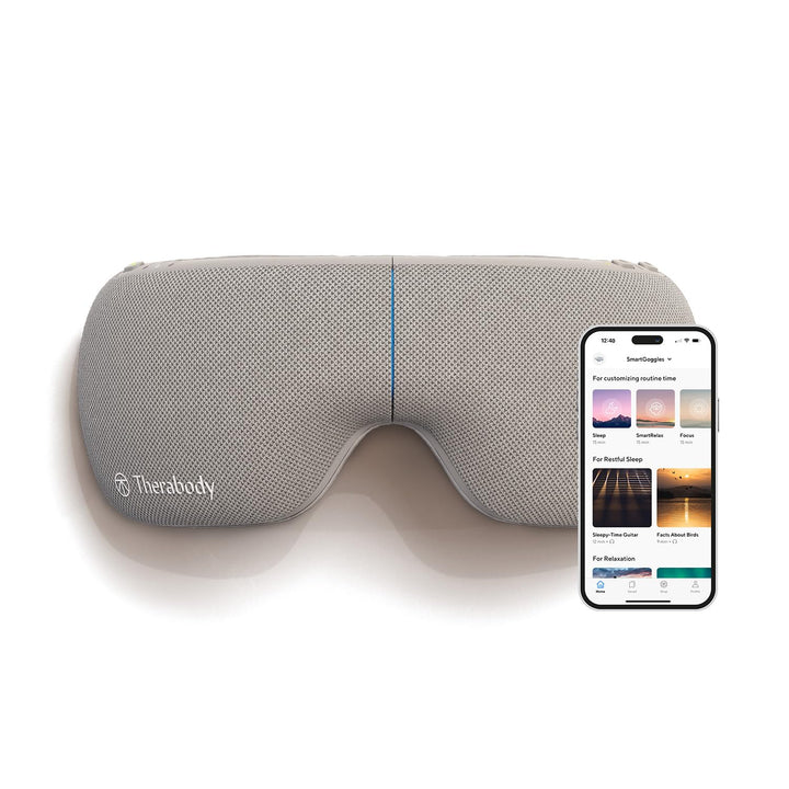 TheraGun Therabody SmartGoggles (1st Generation) Heated Eye Mask, Blackout Sleep Mask & Temple Massage for Personalized Relaxation, Headache Relief