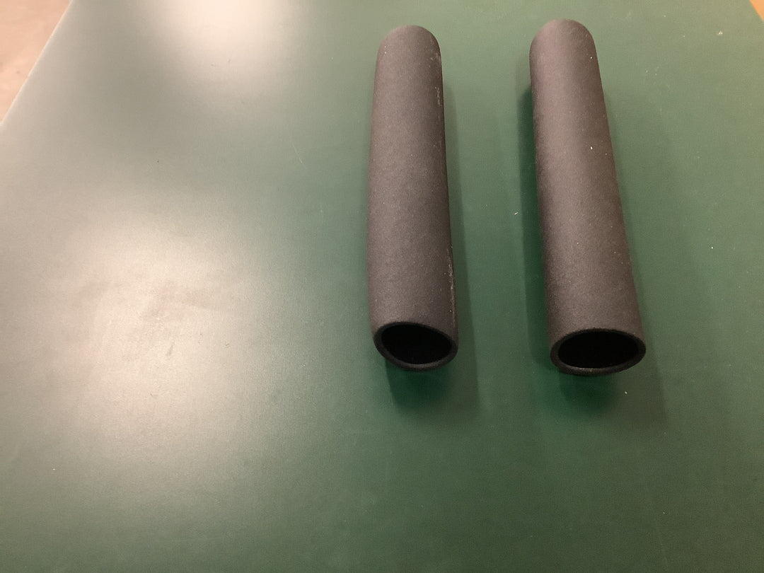 Pair of Black Rubber Foam Exercise Equipment Replacement Grips - 1" Inner Diameter, Closed Cap End for Gym Handles & Pullbars