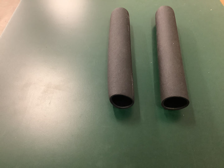 Pair of Black Rubber Foam Exercise Equipment Replacement Grips - 1" Inner Diameter, Closed Cap End for Gym Handles & Pullbars