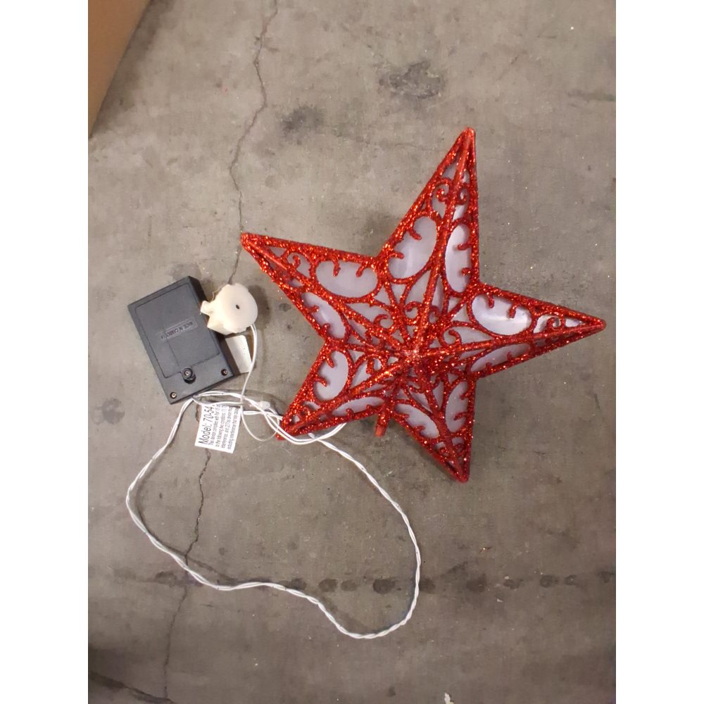 Red Star Christmas Tree Topper - Battery Operated Retail $15.00