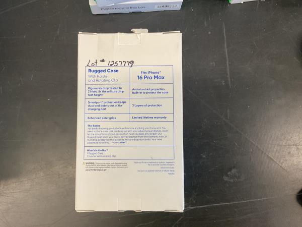 Onn. iPhone 16 pro max rugged case with holster and rotating clip clear case Retail $10.88