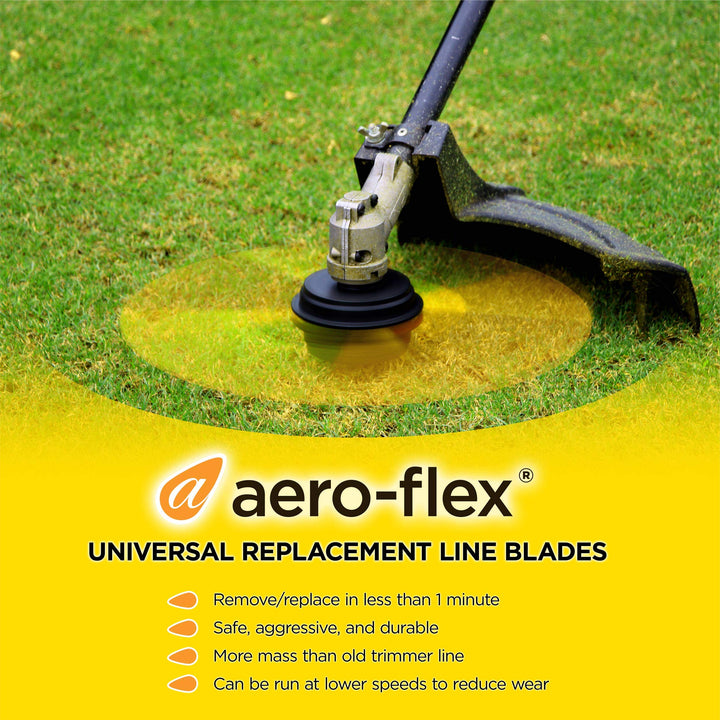 Aero-FlexÂ® Universal Replacement Trimmer Head - Four Flexible line Blades - Fast & Easy to Change Flexible Blades | Saves Time - No More Trimmer Line