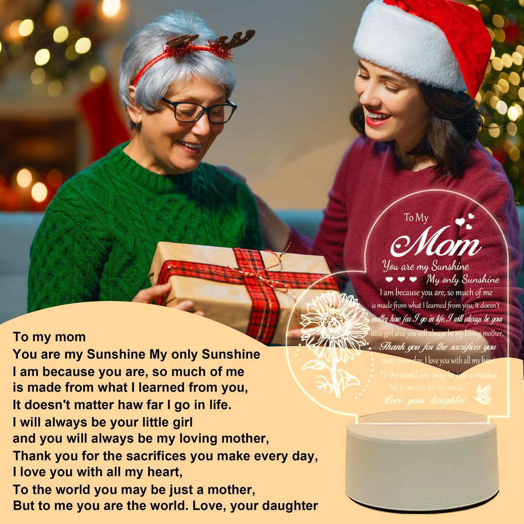 LE XIAOXI Mom Gifts, Gifts for Mom from Daughter - Acrylic Engraved Night Light