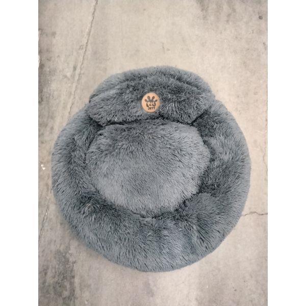 Pet Jett, Plush Calming Dog Bed, Round, Faux Fur - Cozy, Anti-Anxiety, Gray Retail $35.00