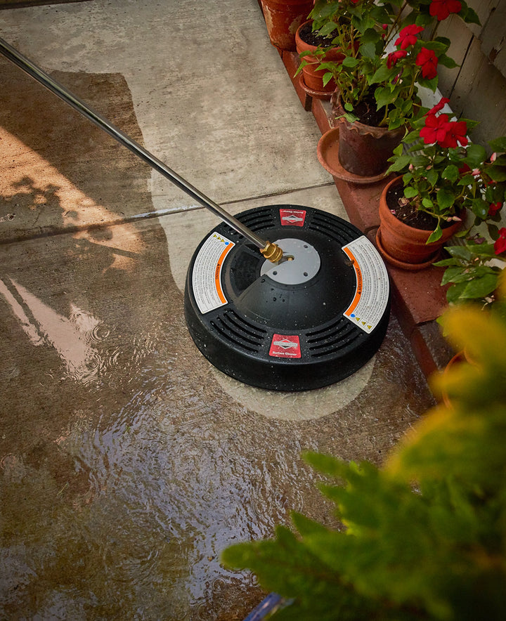 Briggs & Stratton 14 inch Rotating Surface Cleaner for Gas Pressure Washers with Quick Connect Wands and Dome Shape Cover, Black