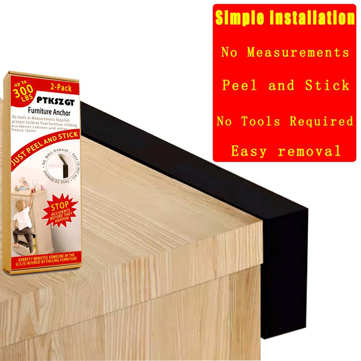 PTKSZGT Furniture Anchors for Babyproof No Drilling No-Tools-Required Self-Adhesive Aesthetically Pleasing Secure 300 Pound Prevent Dresser Cabinet Bookshelf Falling Anti Tip Earthquake
