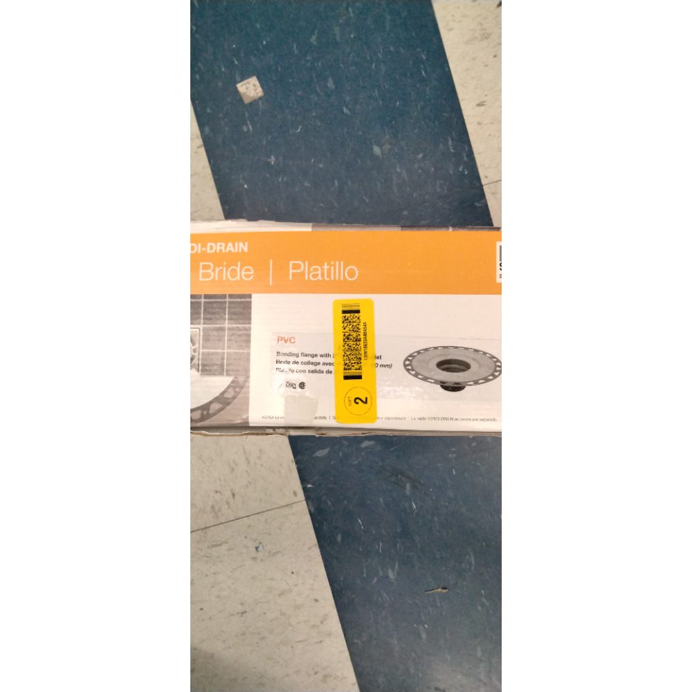 Schluter Kerdi-Drain PVC Shower Flange Kit with Preformed Waterproofing Corners - Ideal for New and Renovation Projects - 2-Inch Outlet, Easy Installation - KD2FLKPVC