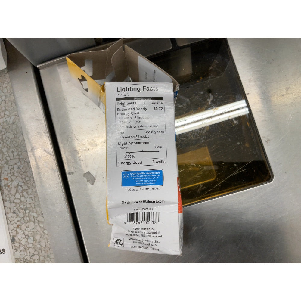 Great Value LED Spotlight - GU10 Base, Dimmable, 50 Watt Equivalent, 6 Watts, Soft White