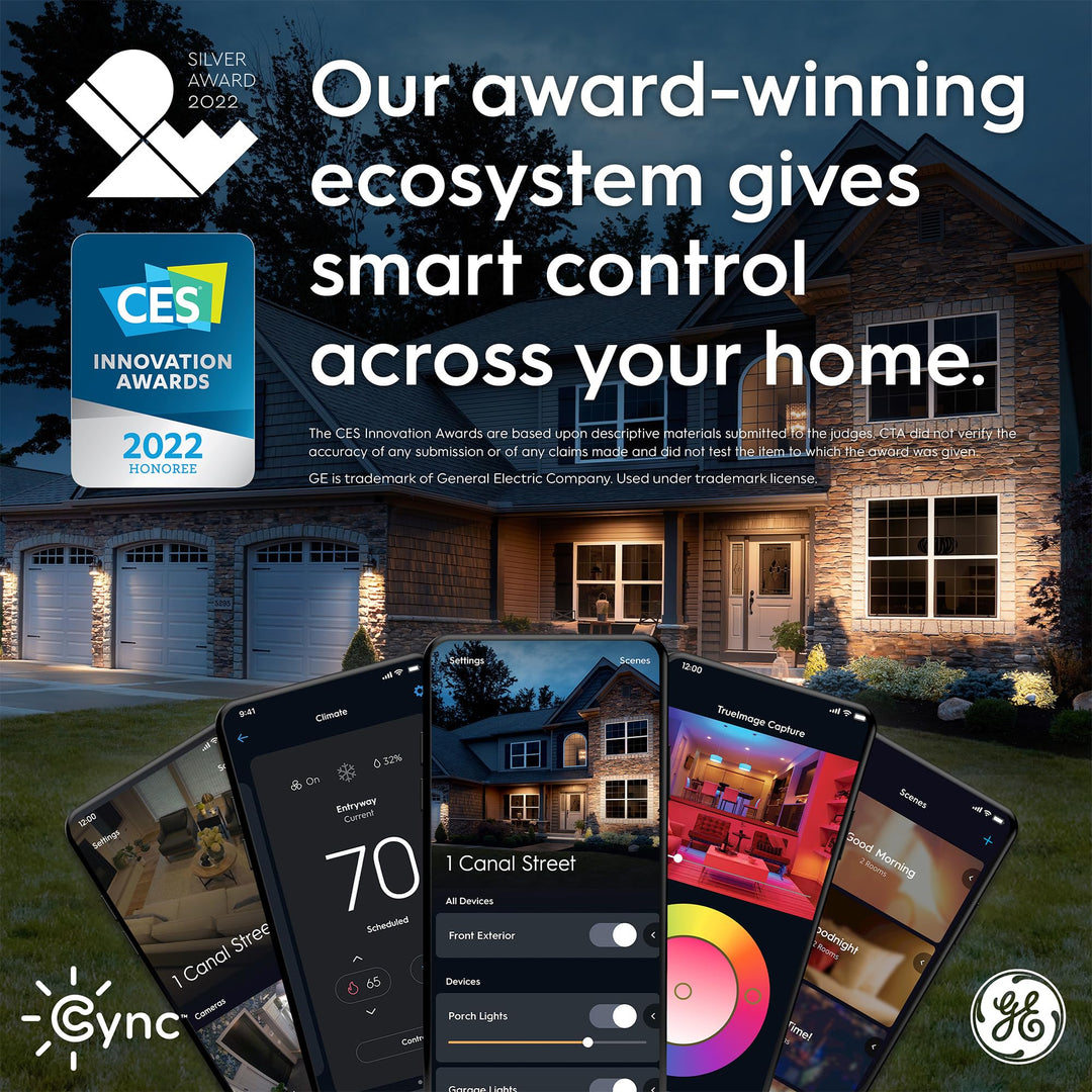 GE Cync Smart Temperature Sensor, Works with Cync Smart Thermostat (Required and Sold Separately) to Reduce Hot and Cold Spots, Easy Mounting and DIY Installation, White