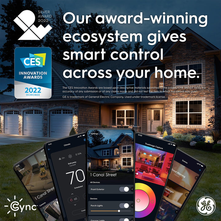 GE Cync Smart Temperature Sensor, Works with Cync Smart Thermostat (Required and Sold Separately) to Reduce Hot and Cold Spots, Easy Mounting and DIY Installation, White